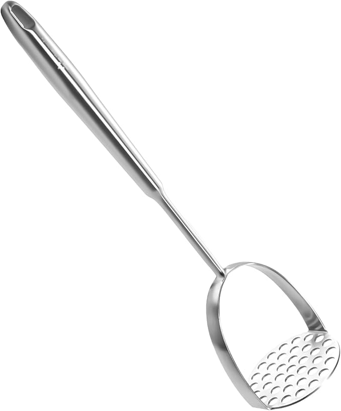 Potato Masher Stainless Steel - Mashed Potato Masher Kitchen Utensil,14" Potato Smasher For Potatoes, Bean, Vegetable & Fruits,Pet Food, Metal Avocados Smasher Tool, Dishwasher Safe, Christmas gifts