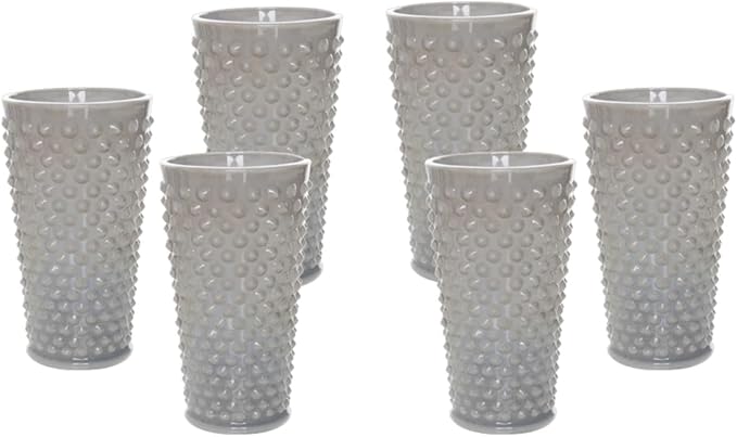Ice Tea Glass - GiGi Hobnail Pattern - American Made - Mosser Glass USA (6, Marble)