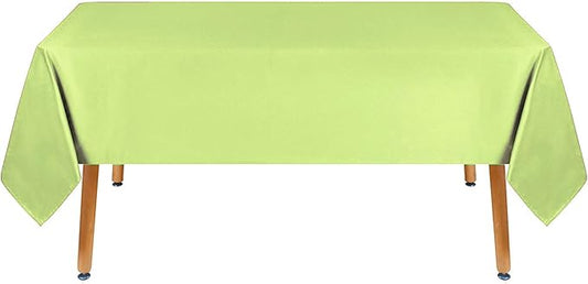 Obstal 210GSM Rectangle Table Cloth - Heavy Duty Water Proof Microfiber Tablecloth, Decorative Fabric Table Cover for Outdoor and Indoor Use (Light Green,60 x 84 Inch)
