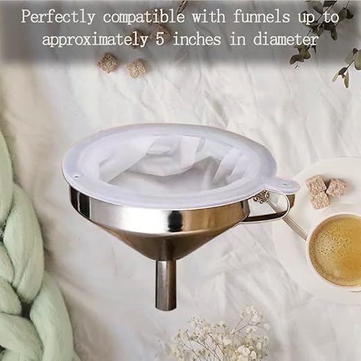 4 Pieces 200 Mesh Strainer Kitchen Food Filter,Ultra-Fine Nylon Mesh Sieve,Plastic fine mesh Colander for Filtering Soy Milk, Coffee, Milk, Yogurt, Juice
