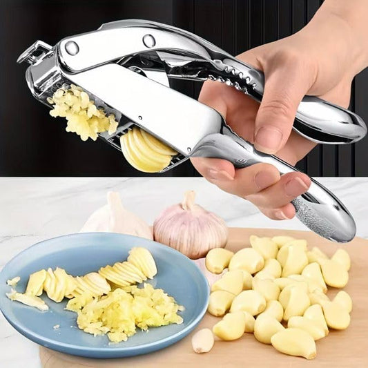Premium 3-in1Heavy Duty Garlic Press –Stainless Steel Garlic Crusher & Ginger Mincer with Cleaning Tool | Rust-Proof, Easy-Squeeze Ergonomic Handles, Dishwasher Safe, Professional Kitchen Tool
