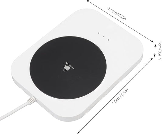Smart Coffee Mug Warmer, Beverage Warmer Intelligent 55℃ Constant Warm USB Power Supply Coffee Mug Electric Warmer Heating Cup Mat Warmer for Desk 5V White