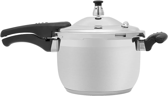 Bokknppo Stainless Steel Pressure Cooker Large Capacity 60Kpa Pressure Pot Explosion-proof Compound Bottom Pressure Canner with Pressure Limiting Valve for Gas Stove Induction Cooker (4L/1.06gal)