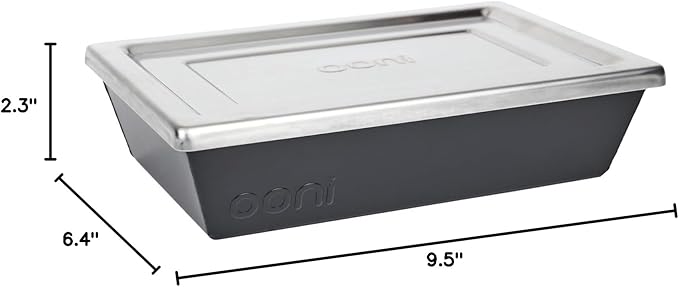 ooni Detroit-Style Pizza Pan 9 x 6 Inch - Rectangular Deep Dish Pizza Pan with Lid, Non-Stick Aluminum Pan, Rectangle Baking Pan & Proofing Tray