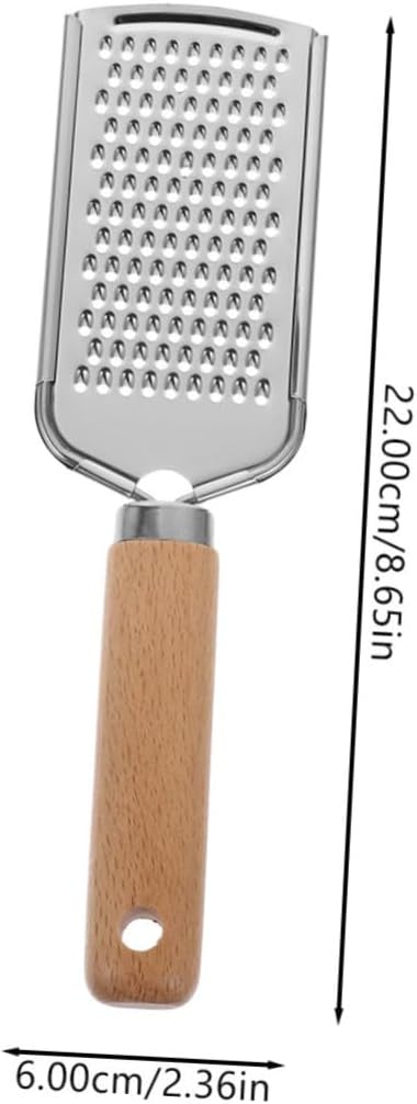 Stainless Steel Plane Grater Vegetable Zester Wooden Handle for Fruit and Vegetable Prep Kitchen Gadget for Home Cooks Easy to Use for Cooking and Baking