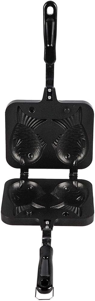 Double Sided Taiyaki Fish Shaped Stainless Steel Bakeware Mold, Nonstick Waffle Cake Maker Pan for Home Use