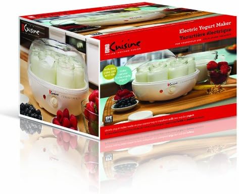 Euro Cuisine YM80 Electric Yogurt Maker Machine- Promote Gut Health with Probiotic Rich Homemade Yogurt -Home Yogurt Incubator with Glass Jars, White