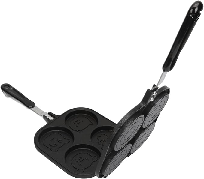gernie Double Sided Waffle Maker, Non Stick Quick Cooking Multifunctional Pancake Maker, Ideal Stovetop Cooker with Portable Design for Wheel Pie Bread Egg