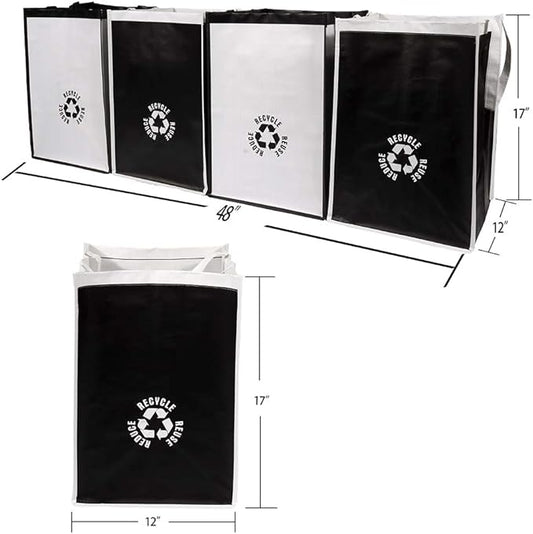 Lily queen Recycle Waste Bin for Kitchen Home Trash Sorting Bins Bag Base Plate Organizer Waterproof Baskets Container Polypropylene 4 Set