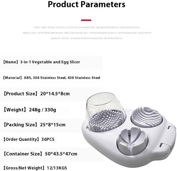 3 in 1 Egg Slicer for Kitchen – Multi-Functional Strawberry Banana Mushroom Cutter, ABS Safe Wire Blade, 3 Slice Modes, Dishwasher Safe, Lightweight 120 g, Gift for Salad Lover