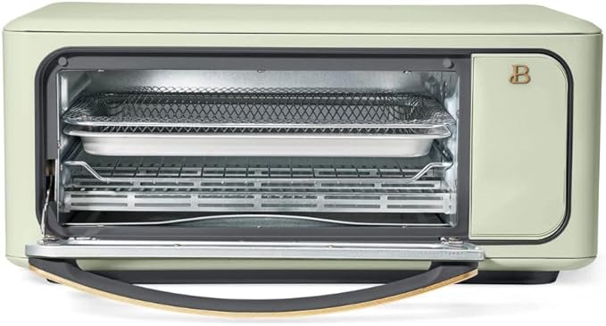 Beautiful by Drew Infrared Air Fry Toaster Oven 1800W with 9-Slice Capacity and Multi-Function Cooking (Sage Green)
