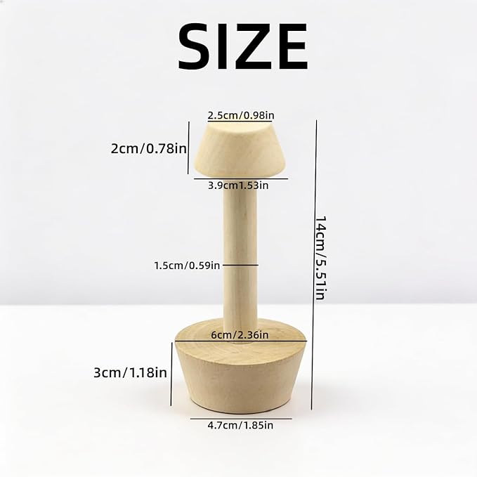 HEAVYSEVEN Wooden Double-Sided Tart Tamper, Pastry Dough Press Tool for Egg Tart Pan & Pie Baking Mold, Durable Baking Accessory for Home Bakers