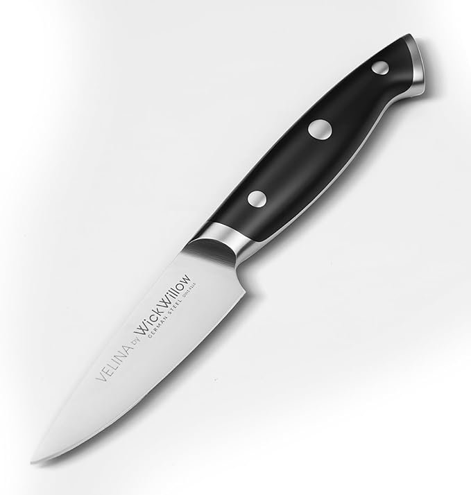 3.5" Paring Knife – Razor Sharp German Steel DIN1.4116 – Precision Fruit & Vegetable Knife for Peeling & Trimming – Full Tang & Ergonomic Handle – Gift Box – Velina Series