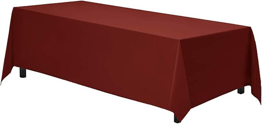Gee Di Moda Rectangle Tablecloth - 70 x 120 Inch Burnt Orange Table Cloth for 6 or 8 Foot Rectangle Tables - Heavy Duty Washable Fabric - for Holiday Party, Dinner, Weddings, Baby Shower & Events