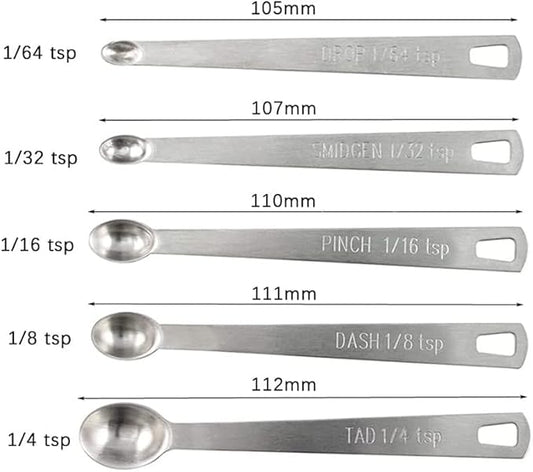15 Pieces Measuring Cups and Spoons set, Includes 10 Stackable Measuring Cup with Lid and 5 Mini Stainless Steel Measuring Spoons, Teaspoons for Liquid and Dry, BPA Free, Dishwasher Safe