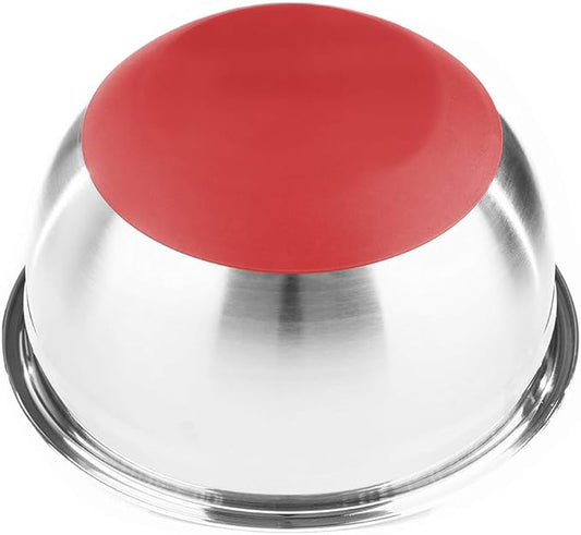 Stainless Steel Mixing Bowls with Lids and Non Slip Bases (Set of 5, Red)