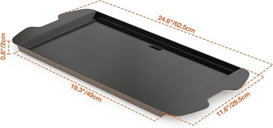 Onlyfire Ceramic Coated Full Size Griddle Insert for Weber Traveler Portable Gas Grill, BBQ Grill Griddle for Outdoor Cooking, Black
