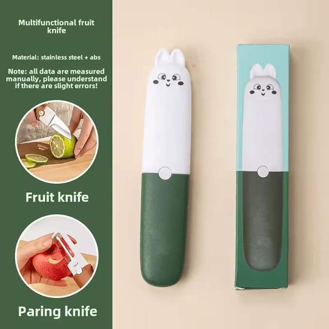 2 in 1 Vegetable Peeler And Knife Set with Safety Cover – Stainless Steel Potato Peeler, Fruit Peeler, Carrot Peeler, Cucumber Slicer – Camping & Travel