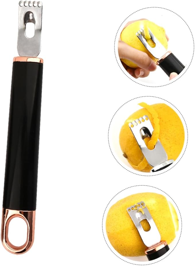 OUNONA Stainless Steel Lemon Grater for Citrus Fruits Portable Kitchen Tool for Home Use for Grating Lemons and Oranges Easy to Clean for Cooking and Baking Random Color