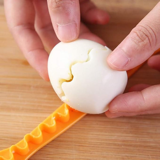 2Pcs Orange and Yellow Fancy Cut Eggs Cooked Eggs Cutter Flower Shaped Egg Tool Household Boiled Eggs Cut Flower Shaper Kitchen Gadget,Mandolines and Slicers