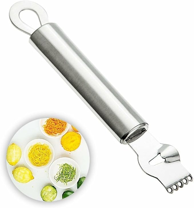 2×Lemon Orange Zester Citrus Grater Stainless Steel Grips Lime Zest Peeling Tool