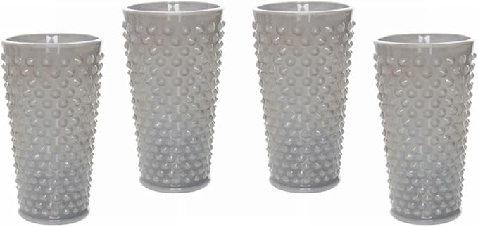 Ice Tea Glass - GiGi Hobnail Pattern - American Made - Mosser Glass USA (4, Marble)