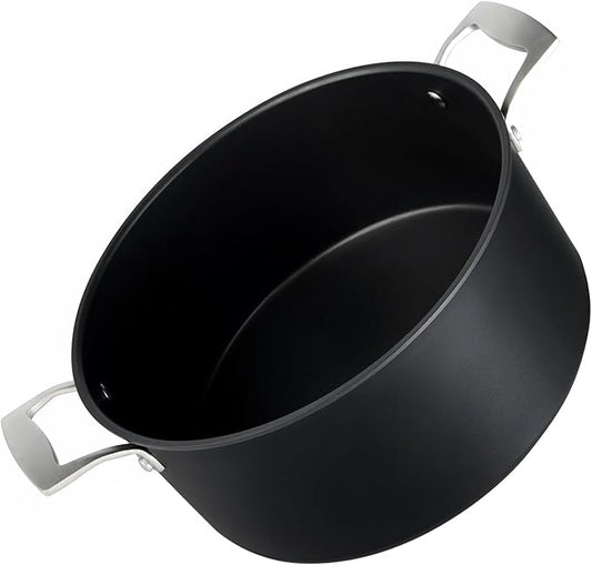 MSMK 8QT Stock Pot with Glass Lid, Burnt also Nonstick, Lasting Non stick, Oven safe to 700°F, Induction, Scratch-resistant Durable PFOA Free Non-Toxic