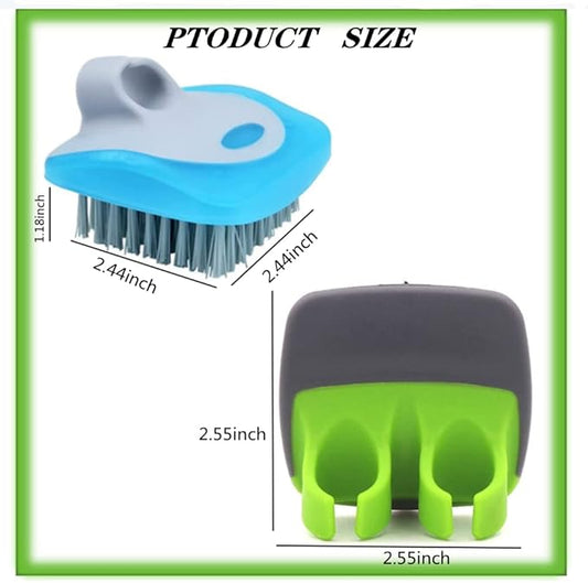 Fruit Vegetable Brush Carrot Washing Brush and Finger Peeler Vegetable Peeler Palm Peeler Set for Fruits, Potatoes, Cucumber, Kitchen Gadgets Set,(Assorted Colors)