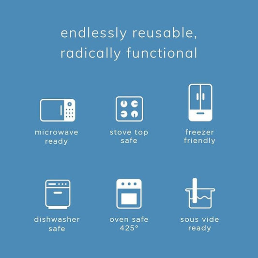 Stasher Premium Silicone Reusable Food Storage Stand-Up Bag Mega, Aqua, Microwave, Sous Vide, Dishwasher, Oven and Freezer Safe, BPA Free, Leak-free, Eco-friendly, 104 Oz