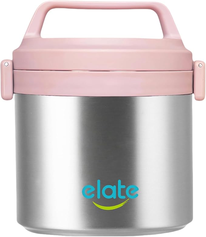 Elate 2-Quart Camp Crock Thermos for Hot/Cold Food | 64oz Stainless Steel Vacuum-Insulated Jar, Wide-Mouth Thermal Food Container, Portable Lunch Pot for Outdoor, Camping, Picnics, Trips, Potlucks