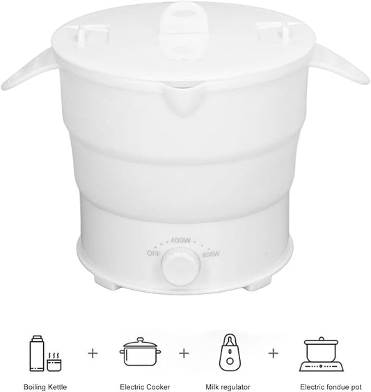 Topyond 1.2L Portable Foldable Electric Hot Pot Cooker for Home Dormitory Office Travel,Multifunctional Ramen Cooker, Compact College Essentials