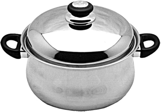 Tuxton Home Nevada 5 Quart Dutch Oven; Stainless Steel, PFTE & PFOA Free, Freezer to Oven Safe, Induction Compatible
