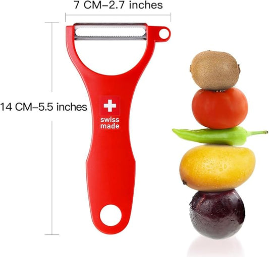 Original Swiss Made Peeler Vegetable&Fruits stainless steel blade Peeler for kitchen (RED-Soft skin Peeler)