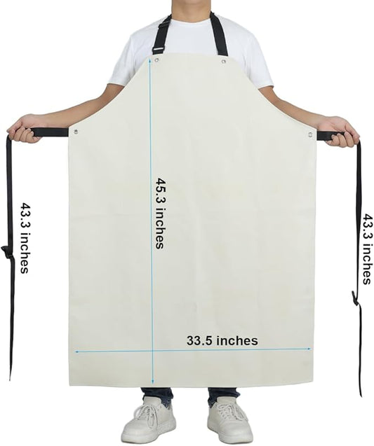 Thick Rubber Apron, Waterproof Apron Butcher Heavy Duty Chemical Resistant Adjustable Work Apron