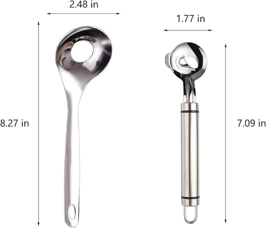 2 Pcs Cactus Peeler Tool Stainless Steel Cuchara para Pelar Nopales with Holes Cuchillo Spoons Durable Kitchen Spoon with Stainless Steel Blades for Cooking and Food Prep