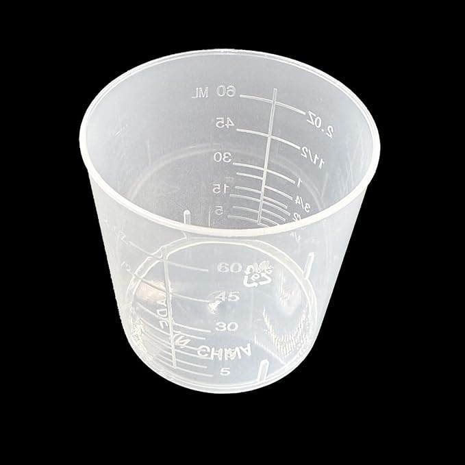 20 Pack 60ml/2oz Plastic Liquid Measuring Cups Transparent Mixing Cups Medicine Cups Lab Graduated Beakers Clear Measuring Jugs Set Medium Kitchen Baking Cooking Measure Tool Home