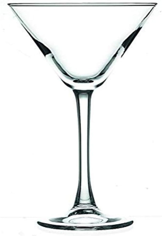 Restaurantware Cascata 8 Ounce Stemmed Martini Glasses Set Of 6 Tempered Martini Glasses - Chip-Resistant Fine-Blown Glass Martini Glass Set Dishwasher-Safe For Martinis Or Cocktails
