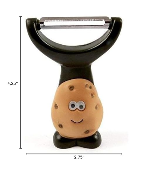Joie Mr Potato Y-Shaped Peeler, Cute Kitchen Gadget for Vegetables and Fruit, Create Long Wide Veggie Pasta Strands, Stainless Steel Blade
