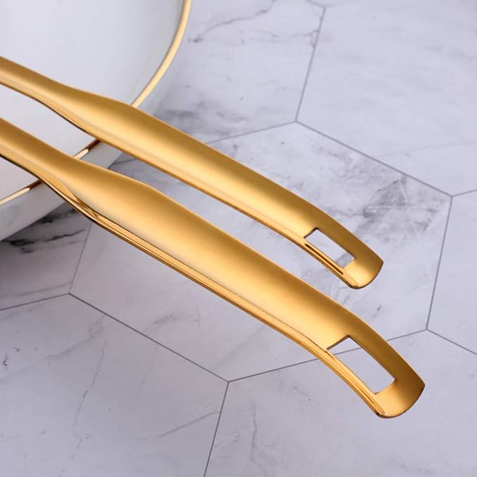 Set of 2 Food Strainers Fine Mesh, Mingcheng 304 Stainless Steel Hot Pot Fat Skimmers for Cooking Grease Gravy and Foam with Long Handle, Small(Dia 3.54in) and Large(Dia 4.53in) Size Gold
