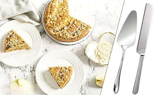 KSENDALO Wedding Cake Knife and Server Set, Cake Server Set for Hotel Weddings, Celebrations, and Birthdays, Mirror Finish, Heavy Duty and Classy Pie Pastry Cake Cutting Servers