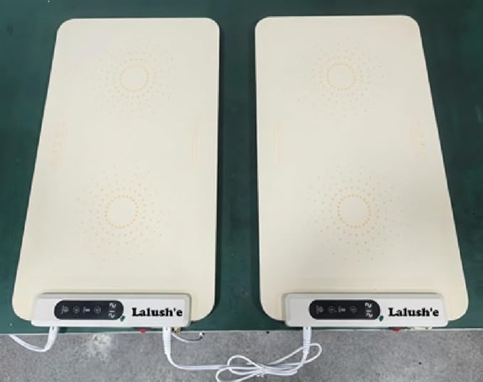Lalush’e XL Electric Food Warming Mat 24 × 15 (2-Pack) - Graphene Heating Pads with Color-Changing Surface, 8 Temp Levels, 6 Timers, Child Lock, Parallel Connection, Insulating Pads & Spoon Rest