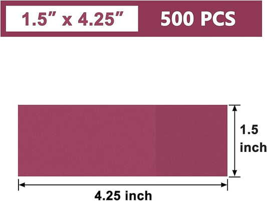 NATURALABEL 500 PCS Paper Napkin Rings with Box, Self-Adhesive Napkin Bands, for Family Meal, Birthday Party, Wedding, Celebration (Burgundy)
