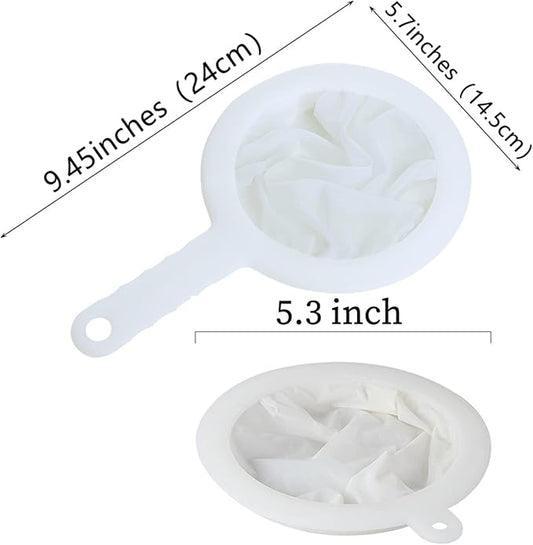 Xeahung Plastic Strainers and Colanders Fine Mesh Strainer Nylon Mesh Strainers for Kitchen Small Mesh Strainer with Handle 200 Mesh Food Filter Strainer for Tea Cocktails Juicing 2PC (200 Mesh)