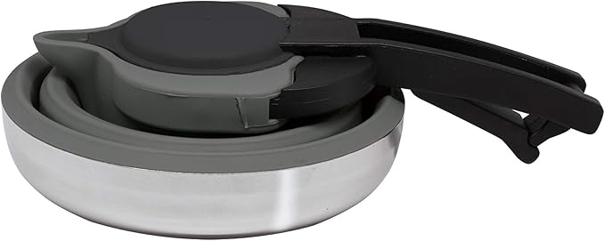 kettle 1,2 litre foldable silicon/RVS grey