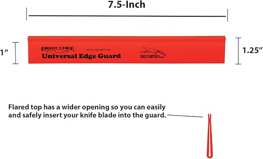 Ergo Chef Universal Knife Blade Edge Guard 7.5 Inch x 1 Inch for Knives Up To 7.5 Inch Blades, Durable BPA-Free Sturdy Plastic, Knife Protector (Red)