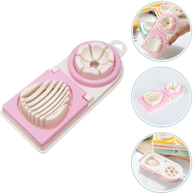 PRETYZOOM Multifunction Egg Cutter with Stainless Steel Wires 3 Slice Modes Hard Boiled Egg Slicer and Peeler Kitchen Gadget for Fruit and Vegetable Cutting 8-Inch Compact Design