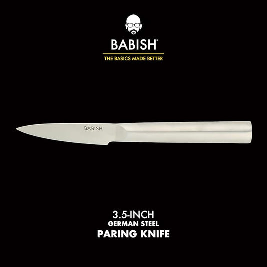 Babish 1.4116 German Stainless Steel Paring Knife – 3.5-Inch Precision Kitchen Knife for Peeling, Trimming & Prep Work, Full-Tang Blade