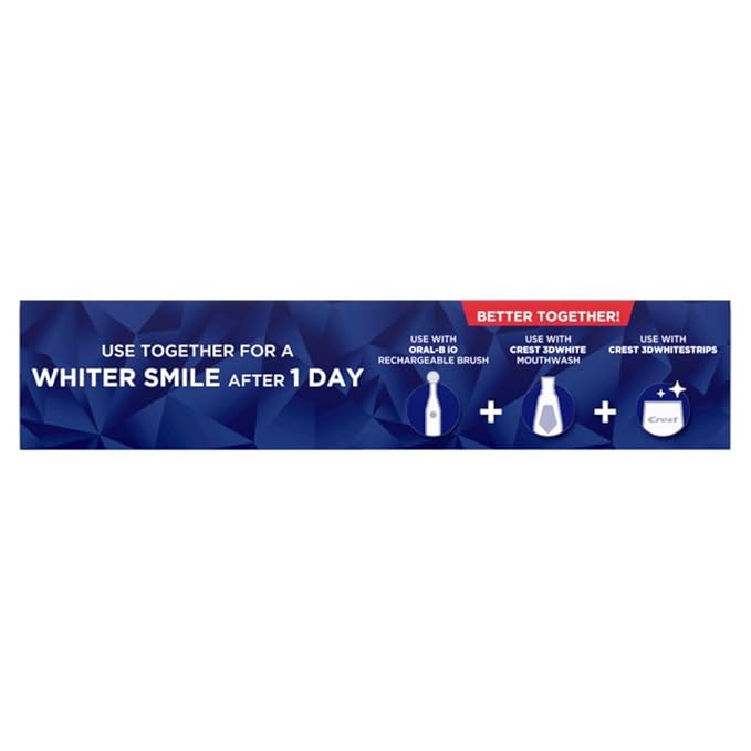 Crest 3D White Advanced Luminous Mint Teeth Whitening Toothpaste, Crest Toothpaste, 3.7 oz Pack of 4 - Helps Remove Surface Stains, Whitens Teeth, Strengthens Tooth Enamel, Protects Against Cavities