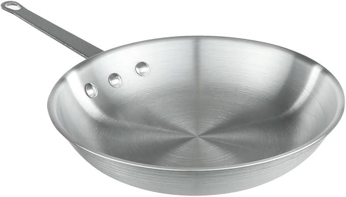 Chef Approved 14" Fry Pan | Fry Sauté Steak Pan Skillet with Firm Grip Rivet Handle for Kitchen Restaurant Diner Buffet | Gas Oven Ceramic Cooktop Compatible | Hand Wash Only, Aluminum, Natural Finish