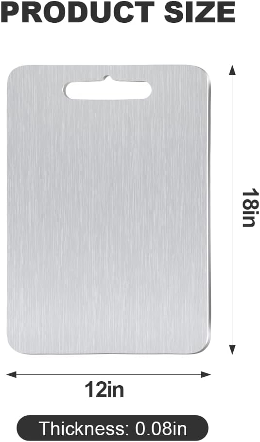 HYUEE Pure Titanium Cutting Board Food Grade Cutting Board Non-slip surface, lightweight, not easy to deform, suitable for outdoor camping and kitchen use - Dishwasher safe(18"L x 12"W)